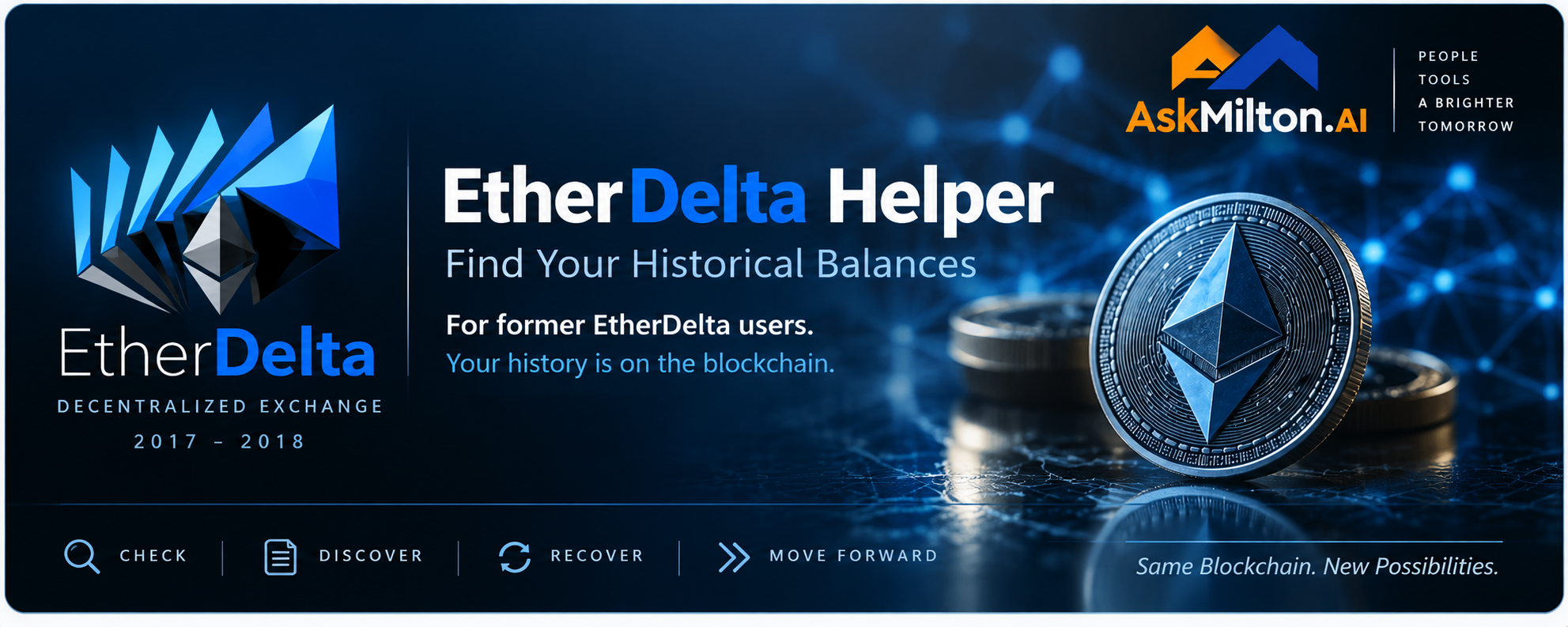 EtherDelta Helper by AskMilton.ai — check historical EtherDelta V1 and V2 balances